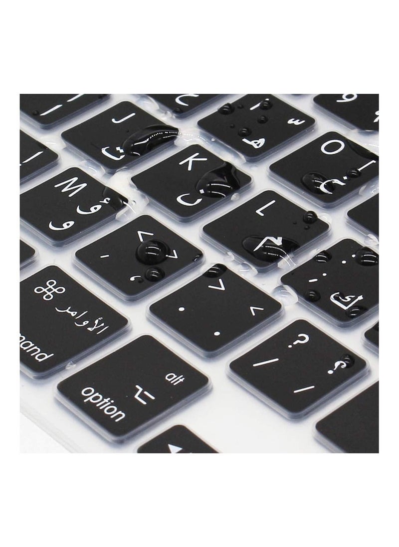 AMM Arabic Keyboard Cover Skin for MacBook Pro 13'' 13 Inch Early 2020 A2289/A2251 and 2019 MacBook Pro 16 Inch A2141 with Touch ID U.S Layout Accessories Protector Black  - Image 4