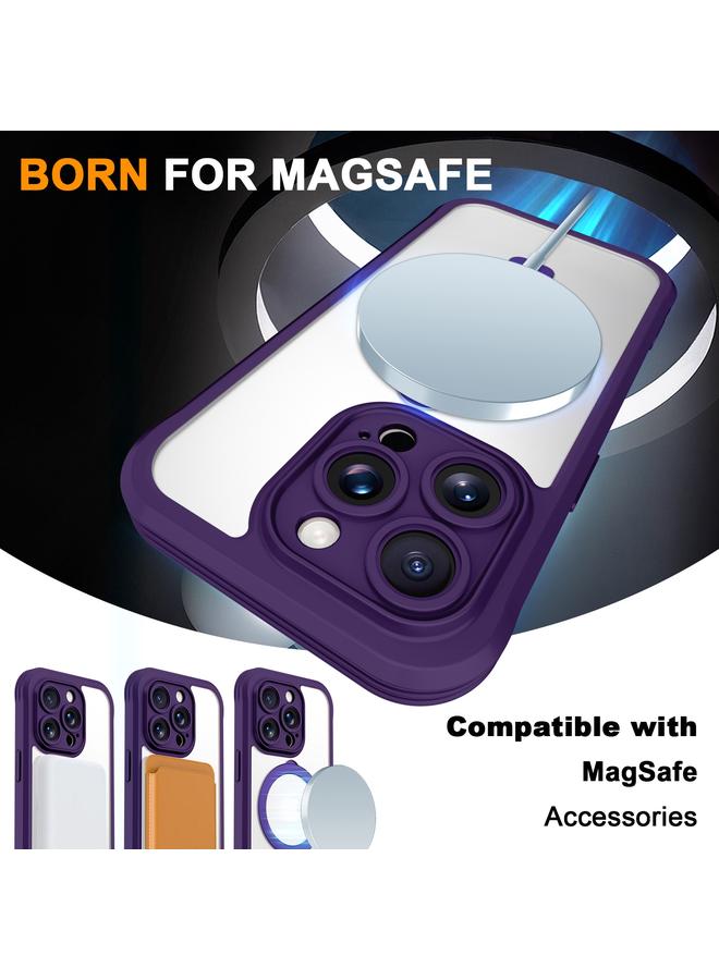 إيروريكس جراب هاتف كامل الجسم 360 درجة لهاتف iPhone 14 Pro Skin Feel Magsafe Holder (أرجواني داكن) - Image 4