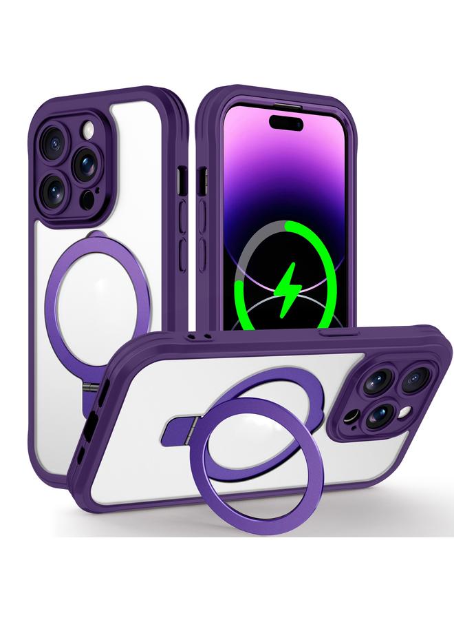 إيروريكس جراب هاتف كامل الجسم 360 درجة لهاتف iPhone 14 Pro Skin Feel Magsafe Holder (أرجواني داكن) - Image 1