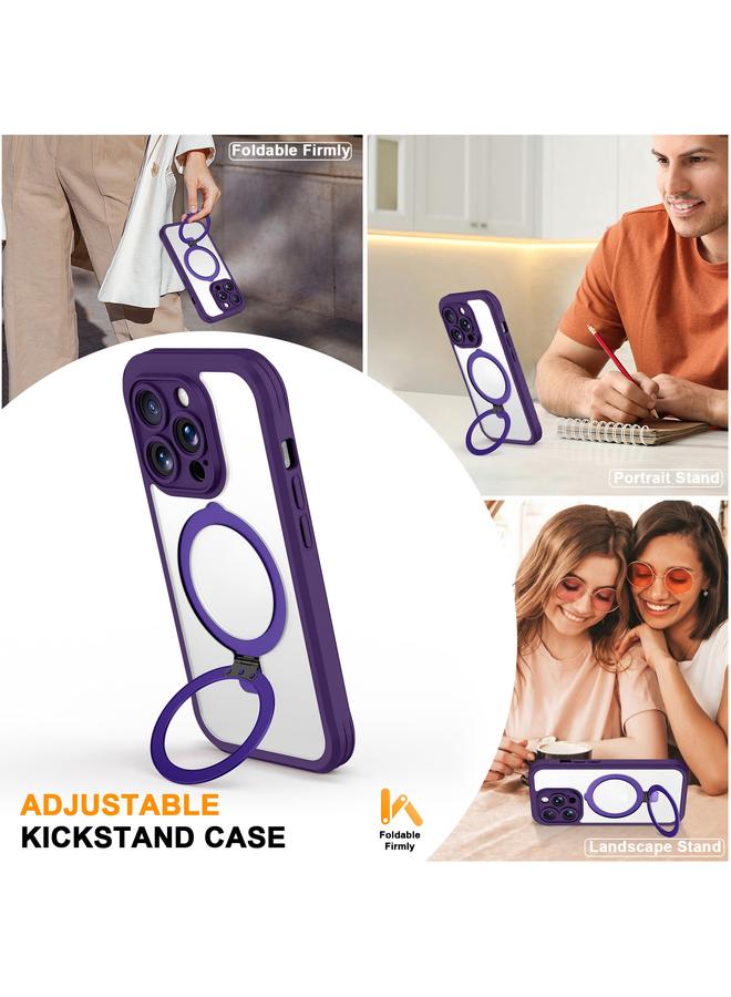 إيروريكس جراب هاتف كامل الجسم 360 درجة لهاتف iPhone 14 Pro Skin Feel Magsafe Holder (أرجواني داكن) - Image 5