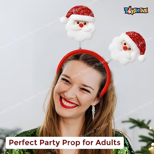 Toyshine Santa Claus Bopper Headband | Cute Christmas Party Hairband for Kids & Adults | Holiday Dress Up, Festive Costume Accessory for Xmas & New Year - Image 5