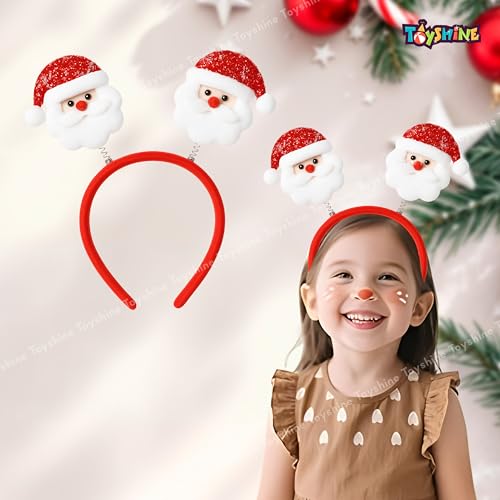 Toyshine Santa Claus Bopper Headband | Cute Christmas Party Hairband for Kids & Adults | Holiday Dress Up, Festive Costume Accessory for Xmas & New Year - Image 3