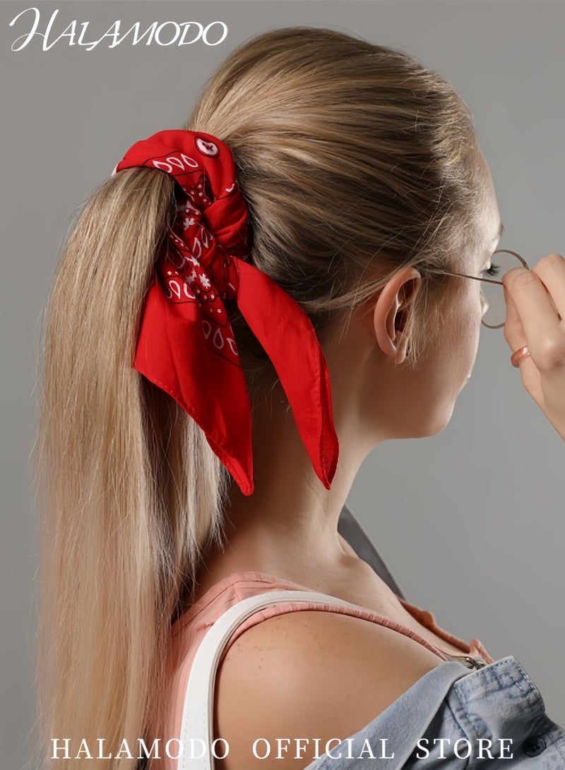 HALAMODO 12 PCS Multi-Purpose Paisley Cowboy Bandanas 100% Cotton Headbands for Men and Women Vintage Western Handkerchiefs Bandanas for Party Outdoor Activities and Daily Wear - Image 3