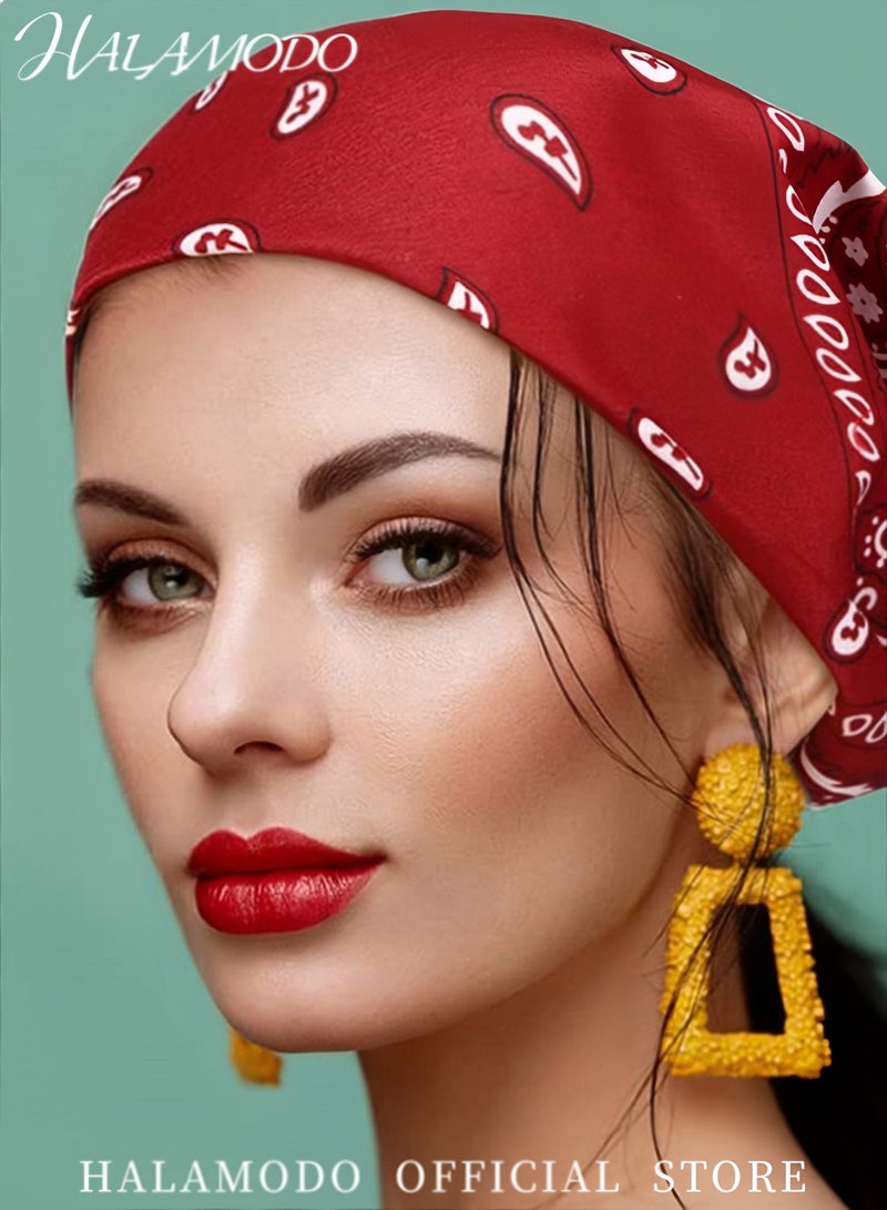 HALAMODO 12 PCS Multi-Purpose Paisley Cowboy Bandanas 100% Cotton Headbands for Men and Women Vintage Western Handkerchiefs Bandanas for Party Outdoor Activities and Daily Wear - Image 2