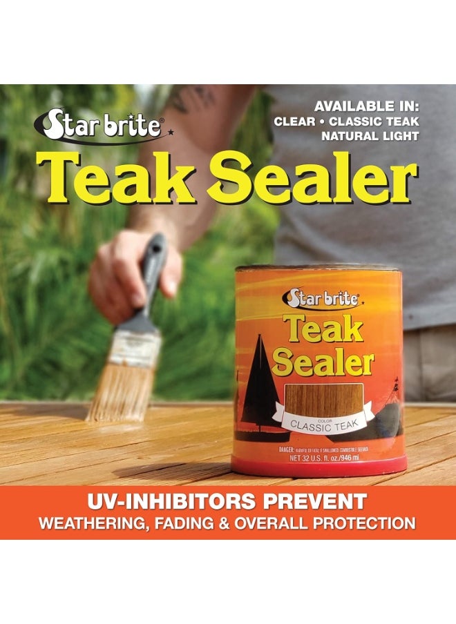 Star Brite Star brite Teak Sealer - No Drip, Splatter-Free Formula - One Coat Coverage for All Fine Woods , 32 oz  - Image 2
