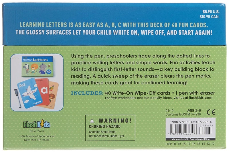 Spark Notes Write-On Wipe-Off Learning Cards: Letters - Image 3