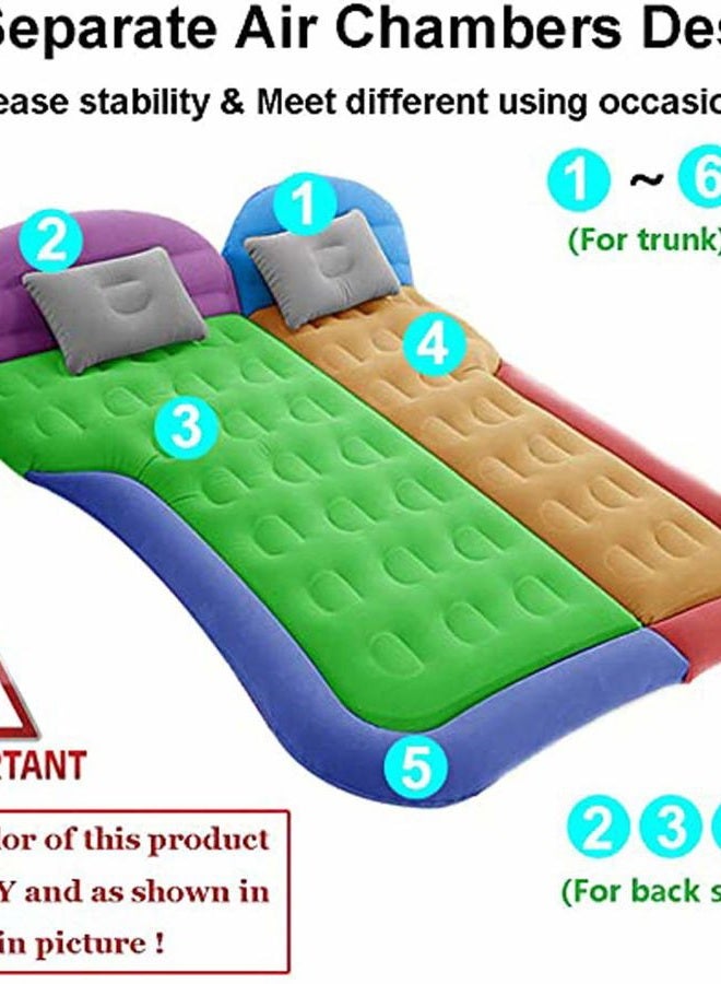 Onirii SUV Air Mattress - Thickened Flocking Car Mattress for Travel and Camping - Portable Sleeping Bed With 2 Pillows & Electric Pump for Trunk SUV - Image 4