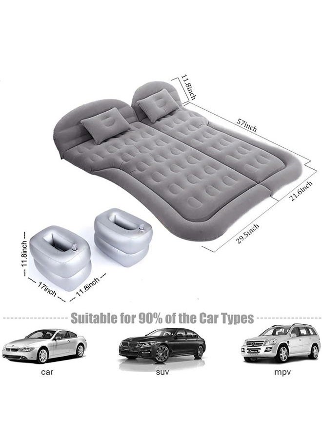 Onirii SUV Air Mattress - Thickened Flocking Car Mattress for Travel and Camping - Portable Sleeping Bed With 2 Pillows & Electric Pump for Trunk SUV - Image 3