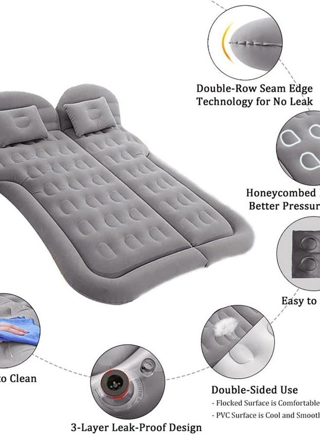 Onirii SUV Air Mattress - Thickened Flocking Car Mattress for Travel and Camping - Portable Sleeping Bed With 2 Pillows & Electric Pump for Trunk SUV - Image 5