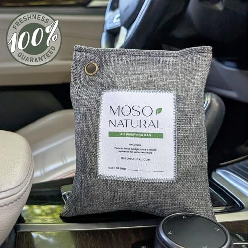 MOSO NATURAL Unscented Air Purifying Granule Bag Odor Eliminator For Cars, Closets,Bathrooms And Pet Areas 200-gram (Charcoal color), Long Lasting Charcoal Bag | Lasts up to 2 years! - Image 3