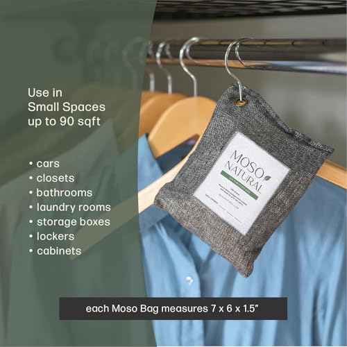 MOSO NATURAL Unscented Air Purifying Granule Bag Odor Eliminator For Cars, Closets,Bathrooms And Pet Areas 200-gram (Charcoal color), Long Lasting Charcoal Bag | Lasts up to 2 years! - Image 5