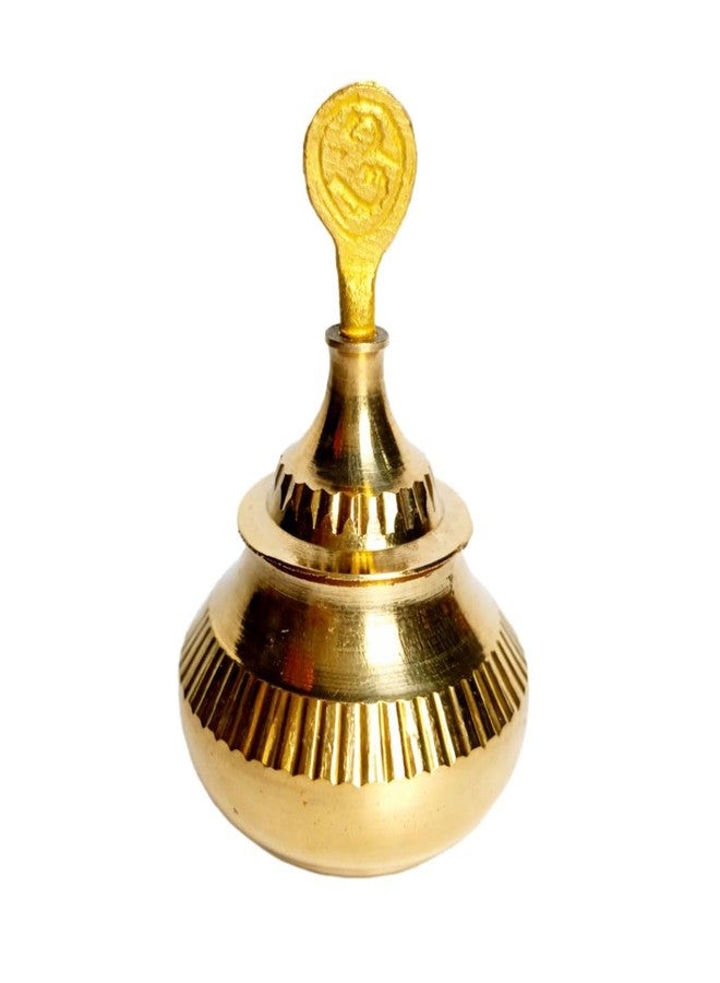 MAYAPURI Handmade Brass Sindoor Dibbi with Stick | Golden Pital Kumkum Box for Daily Pooja & Married Women | Traditional Sindur Container (6 cm) - Image 2