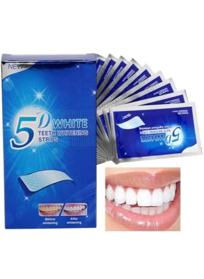 5 دي شرائط تبييض الاسنان 5D شرائط بيضاء 10 قطعه - Image 2