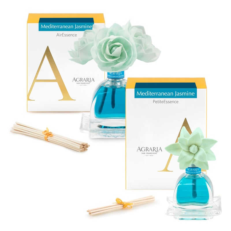 AGRARIA AirEssence  PetiteEssence Flower and Reed Diffuser Set Luxury Home Fragrance Set Scented Oil Reed Diffuser Gift for All Occasions