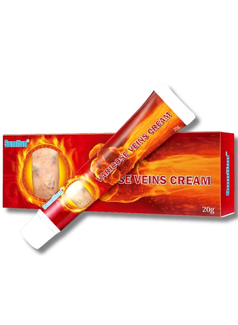 Sumifun Varicose Veins Cream Improve Spider Veins and Blood Circulation Eliminate the Appearance of Varicose Veins Vein Inflammation Treatment Relieve Swelling and Pain Spider Veins Treatment Cream 20g  - Image 1