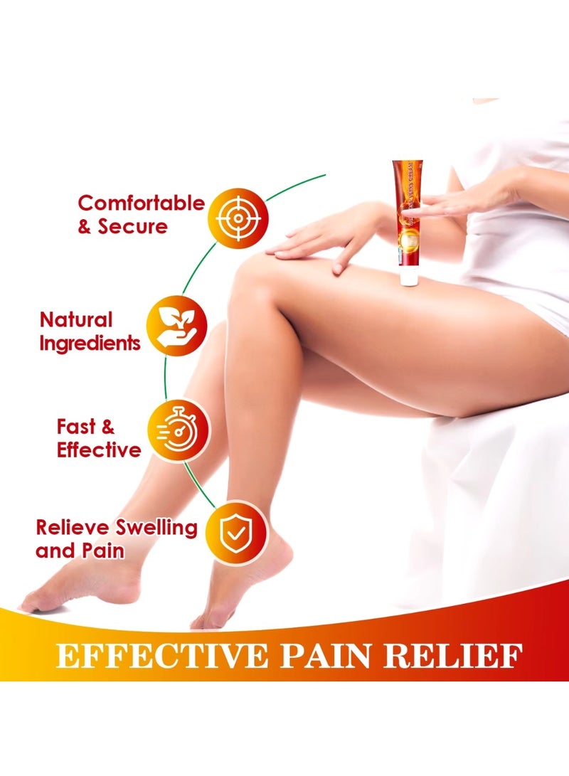 Sumifun Varicose Veins Cream Improve Spider Veins and Blood Circulation Eliminate the Appearance of Varicose Veins Vein Inflammation Treatment Relieve Swelling and Pain Spider Veins Treatment Cream 20g  - Image 3