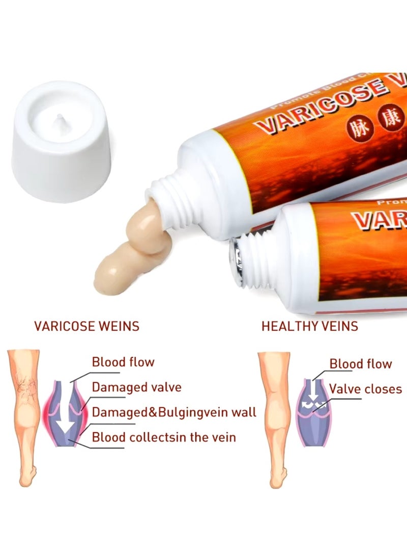 Sumifun Varicose Veins Cream Improve Spider Veins and Blood Circulation Eliminate the Appearance of Varicose Veins Vein Inflammation Treatment Relieve Swelling and Pain Spider Veins Treatment Cream 20g  - Image 4