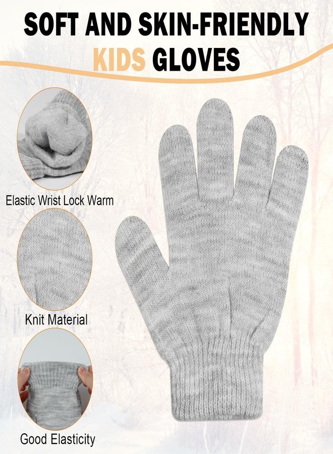 ONESING 6 Pairs Kids Knit Gloves for Winter - Solid Finger Gloves for Boys & Girls (Mixcolor, 6 pairs) - Image 2