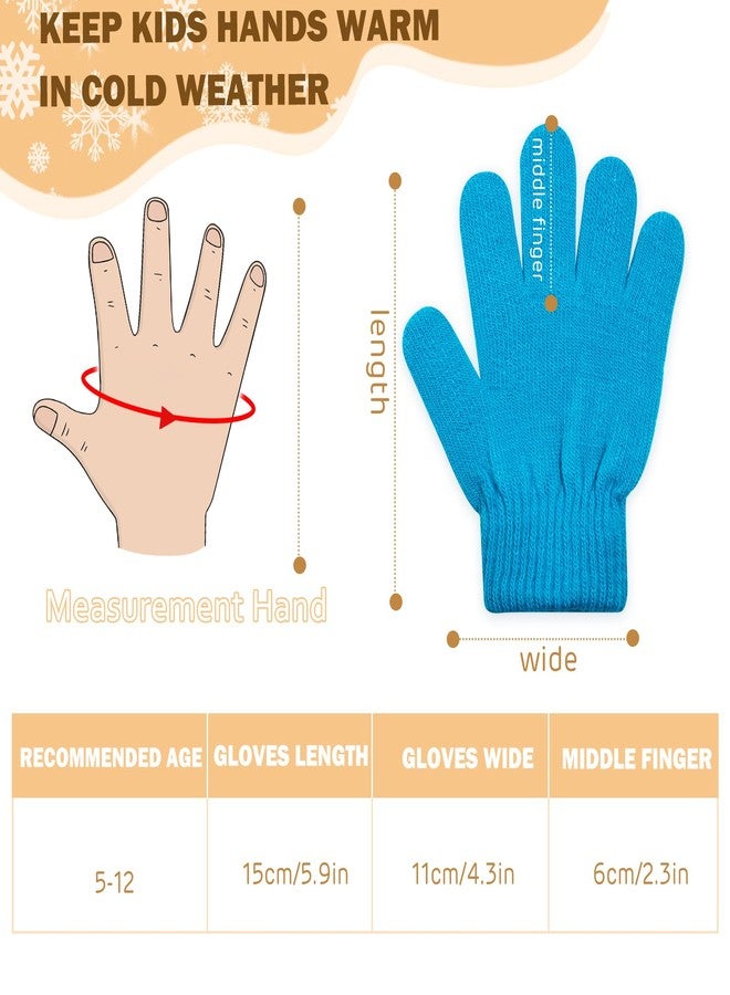 ONESING 6 Pairs Kids Knit Gloves for Winter - Solid Finger Gloves for Boys & Girls (Mixcolor, 6 pairs) - Image 3