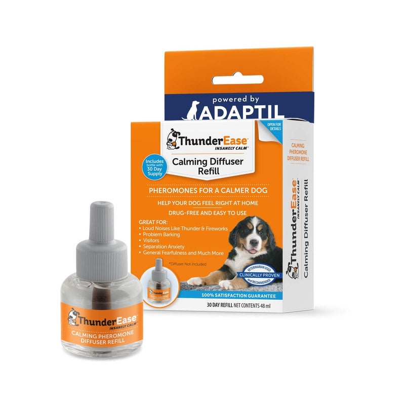 ThunderEase Dog Calming Pheromone Diffuser Refill | Powered by ADAPTIL | Vet Recommended to Relieve Separation Anxiety, Stress Barking and Chewing, and The Fear of Fireworks and Thunderstorms (30 Day - Image 1