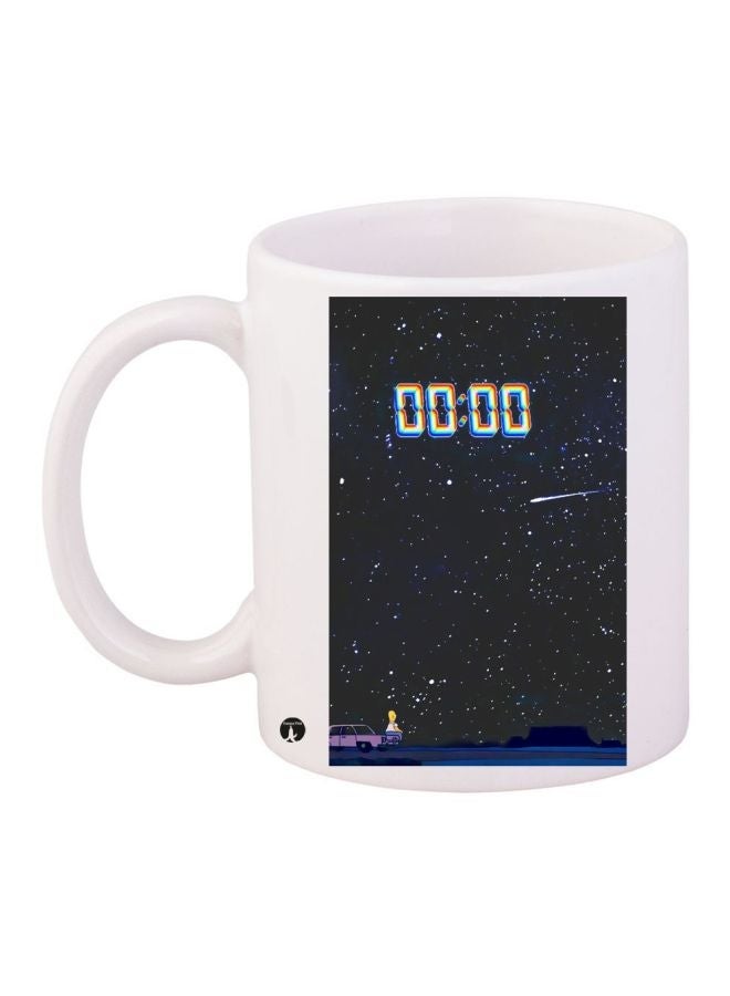 RYN Starry Sky Printed Coffee Mug White/Black/Blue 11ounce