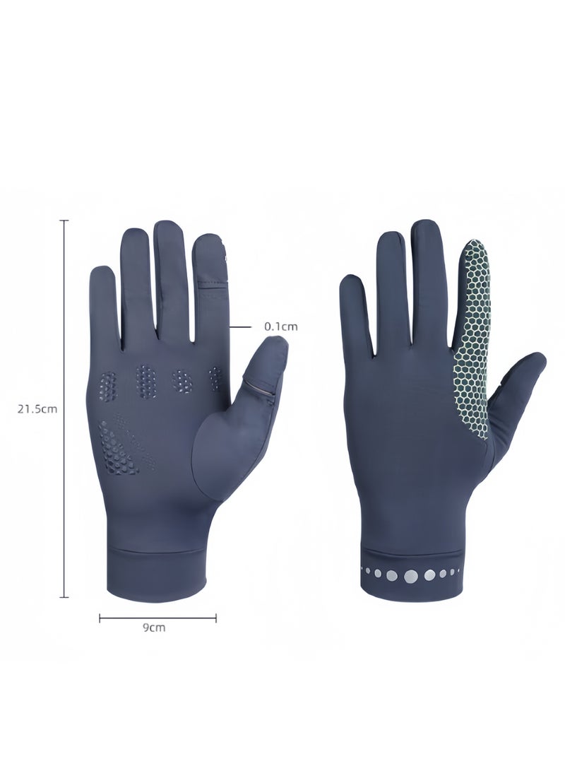 Generic Men's Gloves,Driving Gloves,Ice Silk Non-Slip Gloves,Half-finger gloves,Breathable Thin High Elasticity Anti-UV Protection Gloves,Outdoor Sports Driving Riding Touch Screen Gloves,Dark Gray  - Image 5