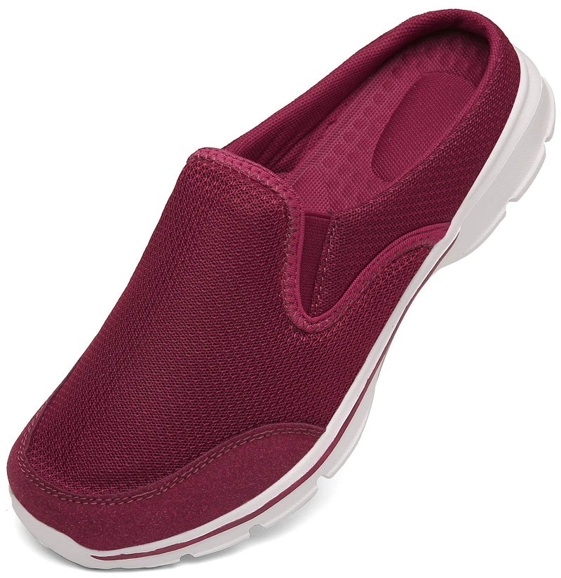 INMINPIN Unisex Slippers Casual Clog House Shoes Comfort Slip-On Walking Mules with Indoor Outdoor Anti-Skid Sole for Men and Women, Red, 7.5 Women/6 Men - Image 1