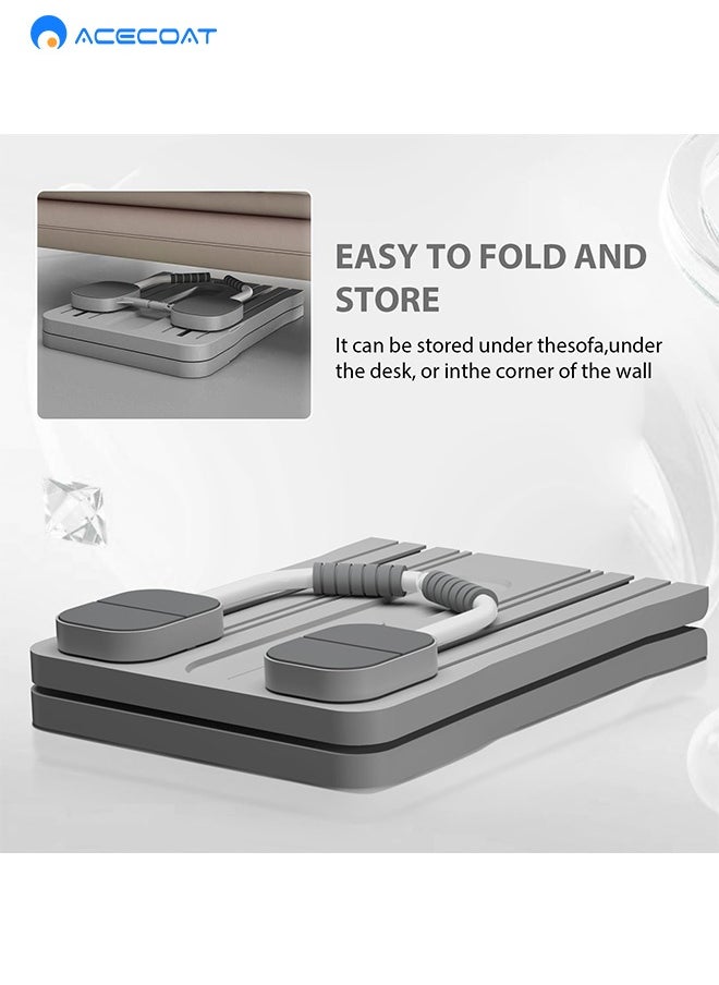 ACECOAT Pilates Yoga Board - 2024 Pilates Reformer Set, Multi-Purpose Foldable Pilates Reformer Board for Home, 6 in 1 Pilates Sliding Board (Grey)  - Image 2