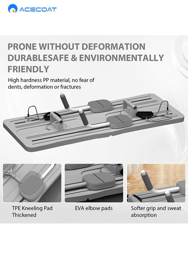 ACECOAT Pilates Yoga Board - 2024 Pilates Reformer Set, Multi-Purpose Foldable Pilates Reformer Board for Home, 6 in 1 Pilates Sliding Board (Grey)  - Image 4
