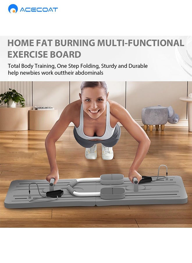 ACECOAT Pilates Yoga Board - 2024 Pilates Reformer Set, Multi-Purpose Foldable Pilates Reformer Board for Home, 6 in 1 Pilates Sliding Board (Grey)  - Image 5