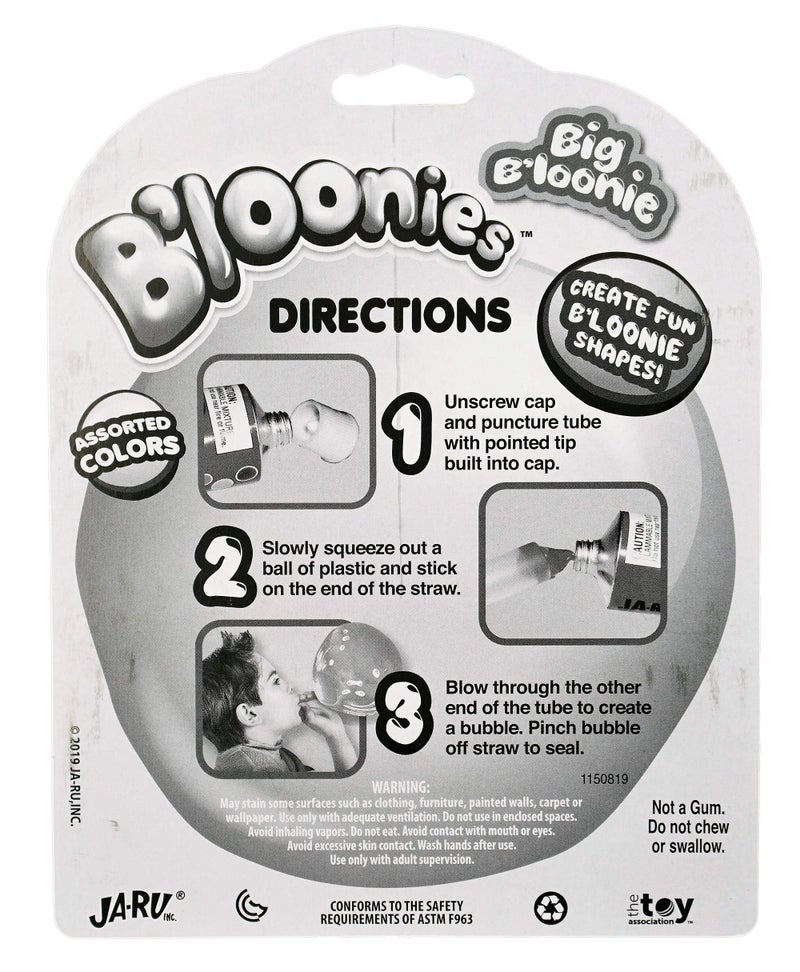 JA-RU B'loonies Plastic Balloons Variety 4 (4 Tubes in 1 Pack) Great Original Bloonies Bubble Making Toy Classic Retro Toys FOK Kids and Adults. Fidget Toy Party Favor for Kids Birthdays. 771-1C - Image 5