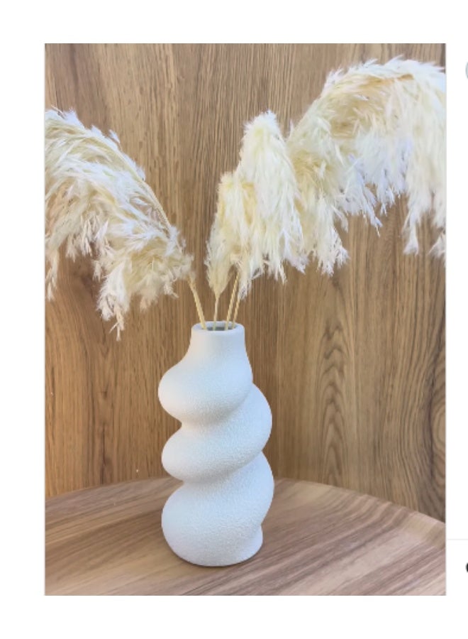 Decorhills Ceramic Vases for Modern Home Decor, Off White Round Vases, Boho Vases for Decor, Flower Vases for Centerpieces, Farmhouse Decor, Living Room, Wedding Dinner, Bedroom - Image 2