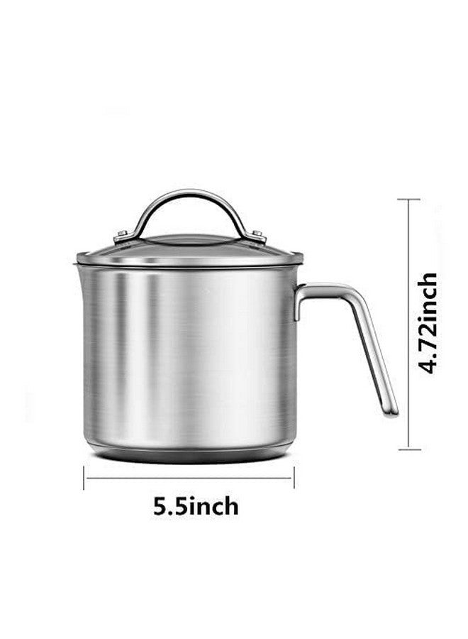 DCIGNA 1.5 Quart Stainless Steel Saucepan With Pour Spout, Saucepan With Lid, Mini Milk Pan With Spout - Perfect For Boiling Milk, Sauce, Gravies, Pasta, Noodles - Image 2