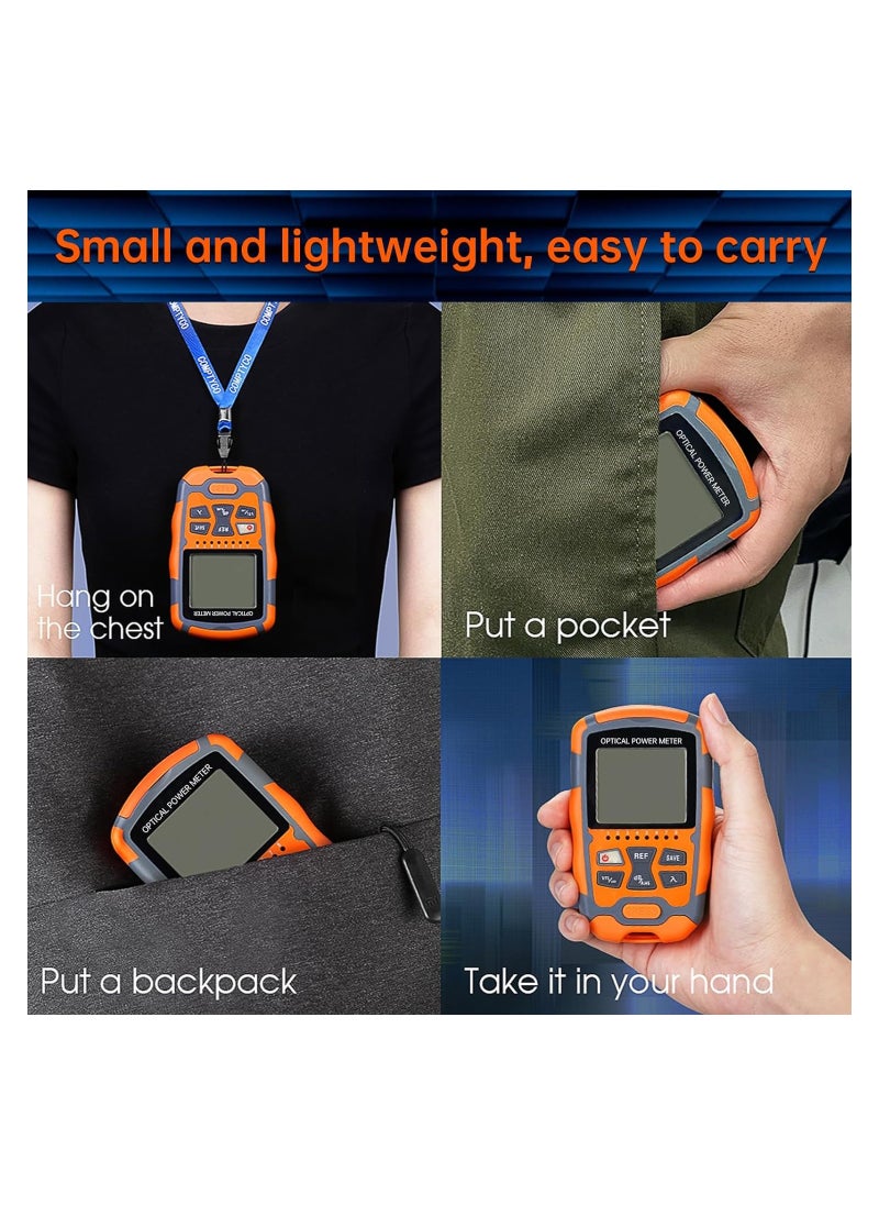 SYOSI Fiber Optic Tester, 4 In 1 Function Portable Fiber Light Power Meter, Fc/Sc/St Universal Interface Fiber Tester, Built-In 10mw Visual Fault Locator (Opm&Vfl), High Measurement Accuracy  - Image 5