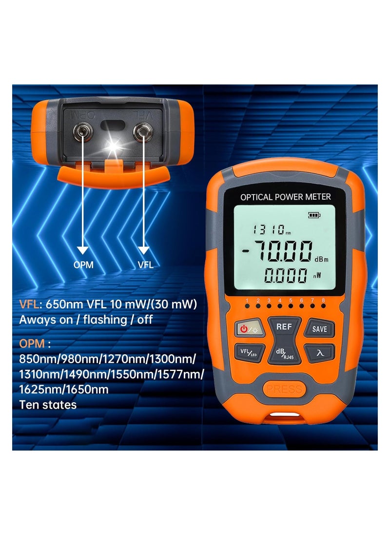 SYOSI Fiber Optic Tester, 4 In 1 Function Portable Fiber Light Power Meter, Fc/Sc/St Universal Interface Fiber Tester, Built-In 10mw Visual Fault Locator (Opm&Vfl), High Measurement Accuracy  - Image 4