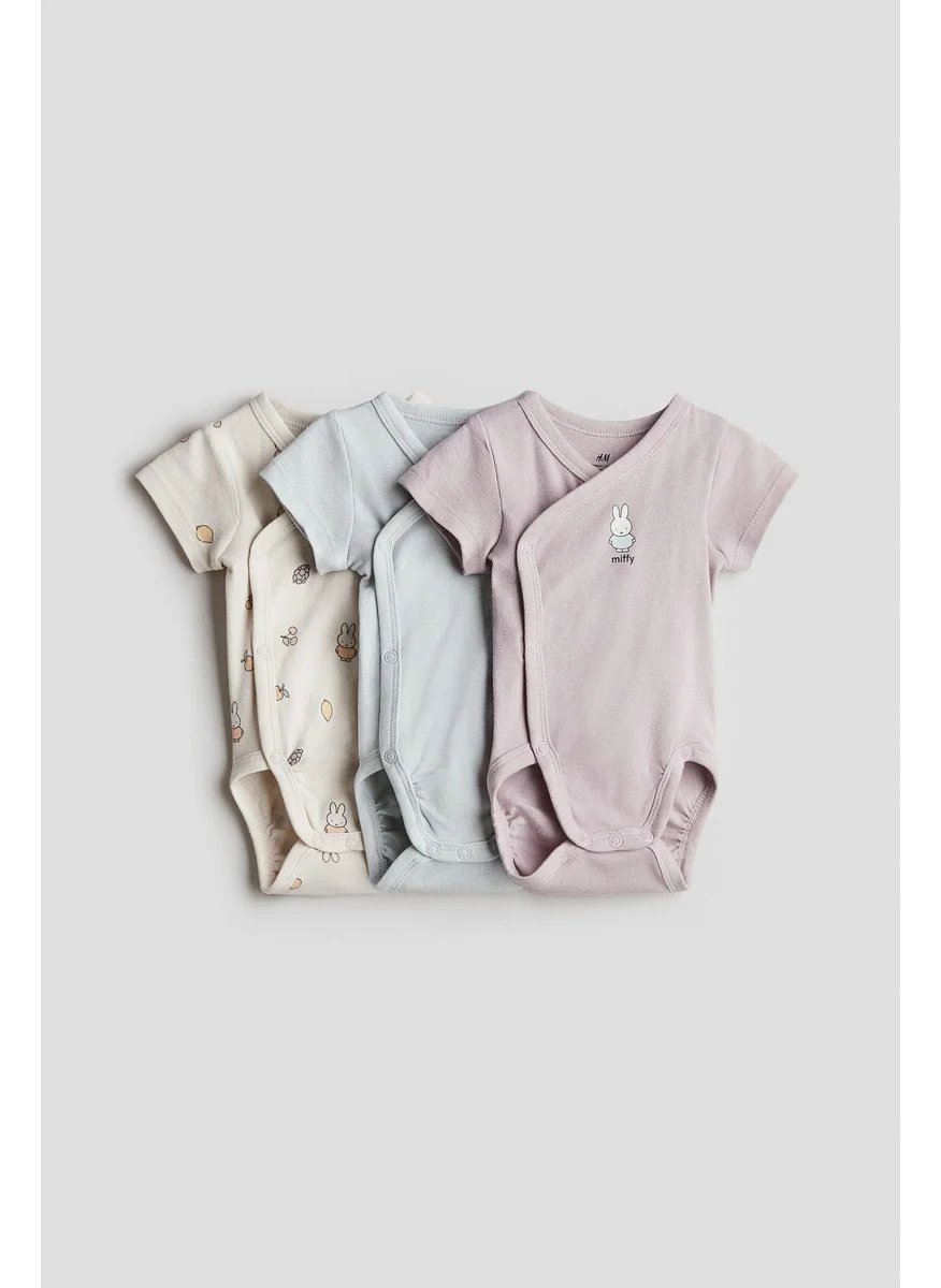 اتش اند ام 3-Pack Cotton Wrapover Bodysuits
