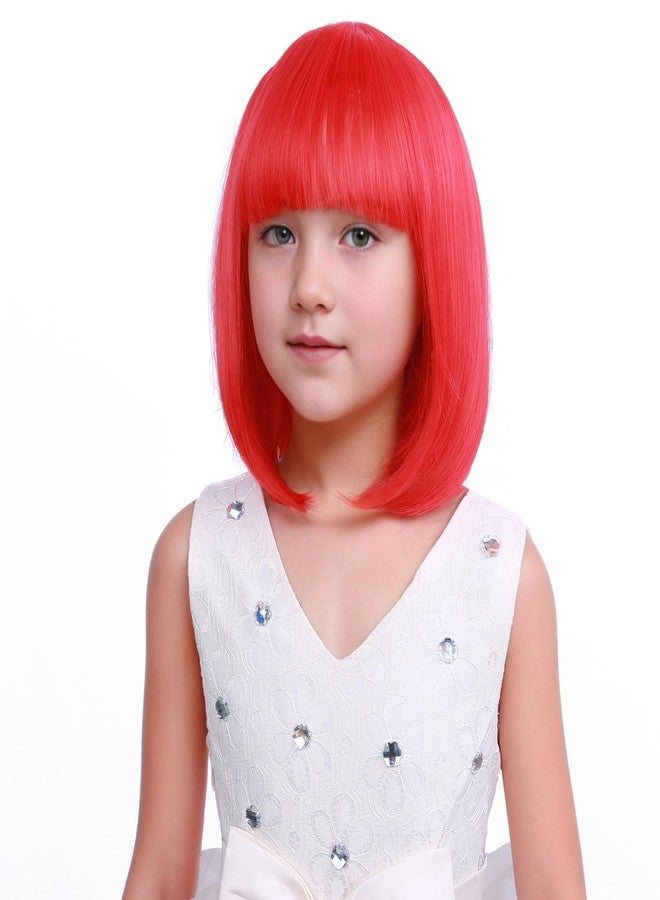 DUDUWIG Red Bob Wig Bob Wig Red Wigs Short Straight Wigs with Bangs Hairnet Include (Small Size) - Image 3
