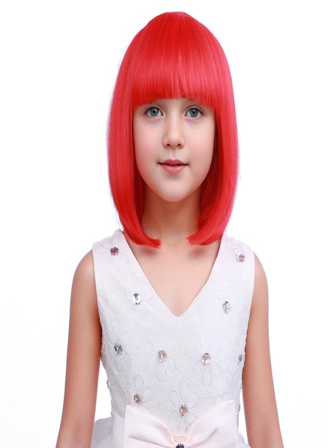 DUDUWIG Red Bob Wig Bob Wig Red Wigs Short Straight Wigs with Bangs Hairnet Include (Small Size) - Image 4