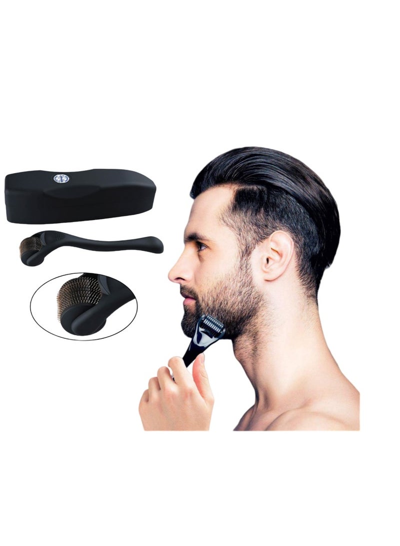 BONITO Beard Roller 0.5mm, 540 Titanium Microneedle Roller for Face Facial Wrinkles Hair Loss Stretch Marks Hair Regrowth Micro Needles Professional Microneedling Derma Needling Kit with Case - Image 1