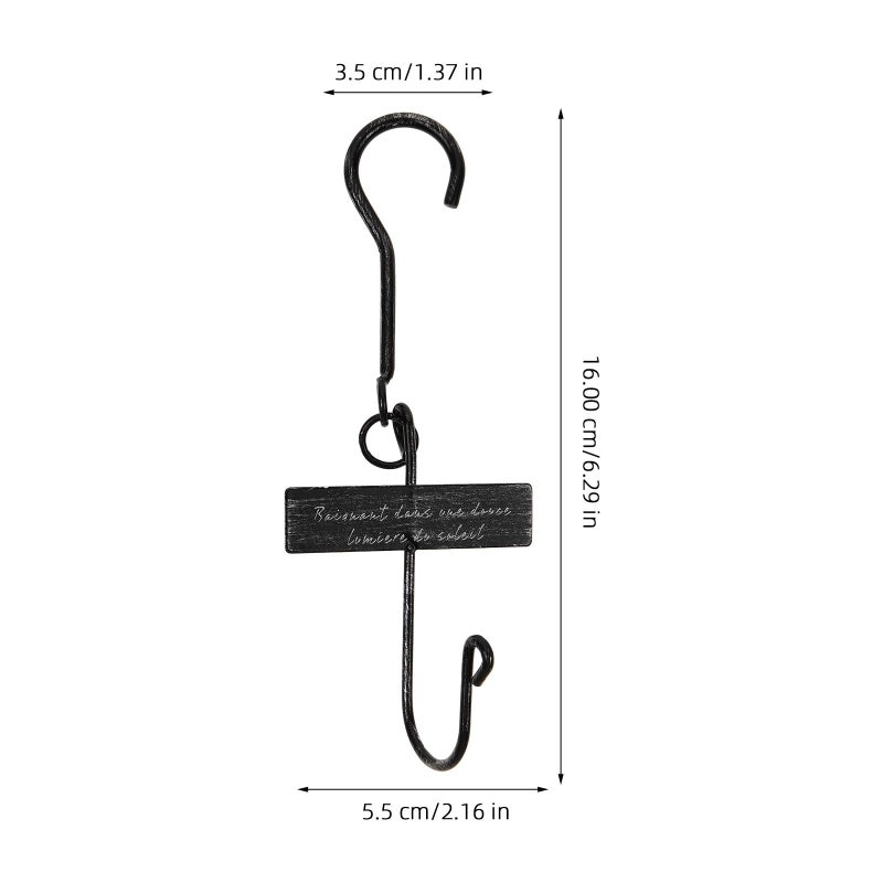 Vintage Black S Shaped Metal Plant Hanger Hook For Garden And Kitchen - Image 3