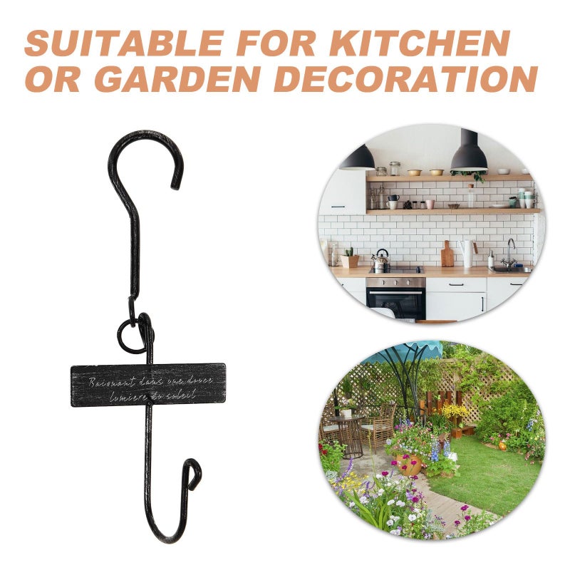 Vintage Black S Shaped Metal Plant Hanger Hook For Garden And Kitchen - Image 4