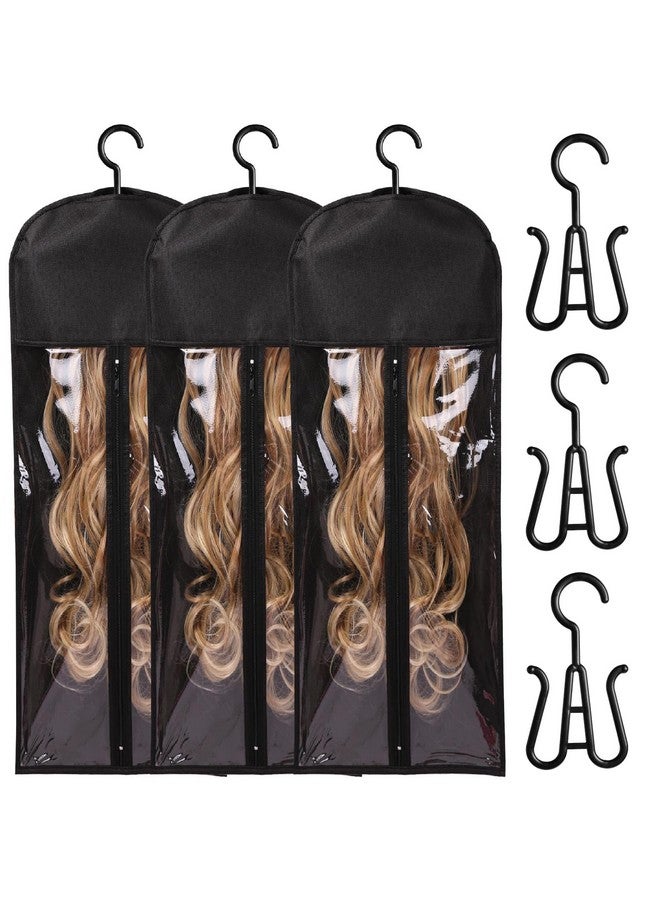 AIHOPESTO 3Pcs Extra Long Hair Extension Holder Wig Bag Wig Storage For Multiple Wigs Holder Hair Extension Hanger Wig Storage Bags Wig Hanger For Multiple Wigs Hair Extensions, Wigs & Accessories(31.5 Inch) - Image 1
