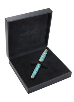 VERSACE Roller Pen with Book - Light Blue La Vacanza Pattern with Rosegold Clip and Barocco Sea Boxset  - Image 5