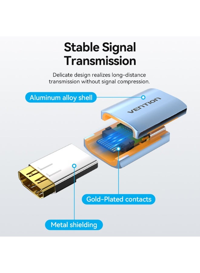 VENTION HDMI-A Female to Female 8K Adapter Gray Aluminum Alloy Type Model # AIUH0 - Image 4