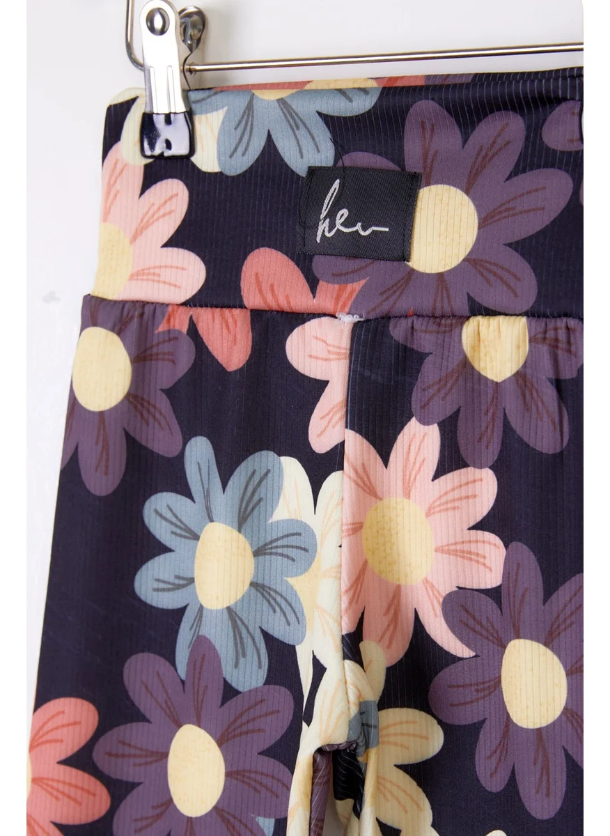 Tofisa Girl Black Patterned Leggings - 26112