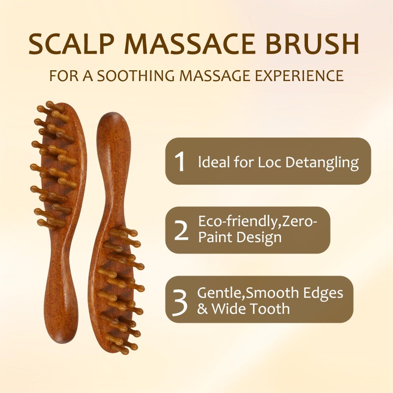 PKRFCJ Loc Brush for Dreads, Comfortable Massage Comb, Scraping Massage Tools Wide Tooth Comb, Elegant Wood, Comfortable to Hold, Suitable for Scalp Care and Hair Styling - Image 5