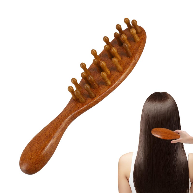PKRFCJ Loc Brush for Dreads, Comfortable Massage Comb, Scraping Massage Tools Wide Tooth Comb, Elegant Wood, Comfortable to Hold, Suitable for Scalp Care and Hair Styling - Image 1