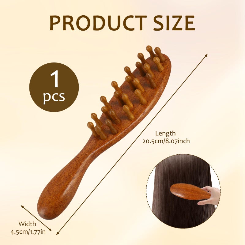 PKRFCJ Loc Brush for Dreads, Comfortable Massage Comb, Scraping Massage Tools Wide Tooth Comb, Elegant Wood, Comfortable to Hold, Suitable for Scalp Care and Hair Styling - Image 2