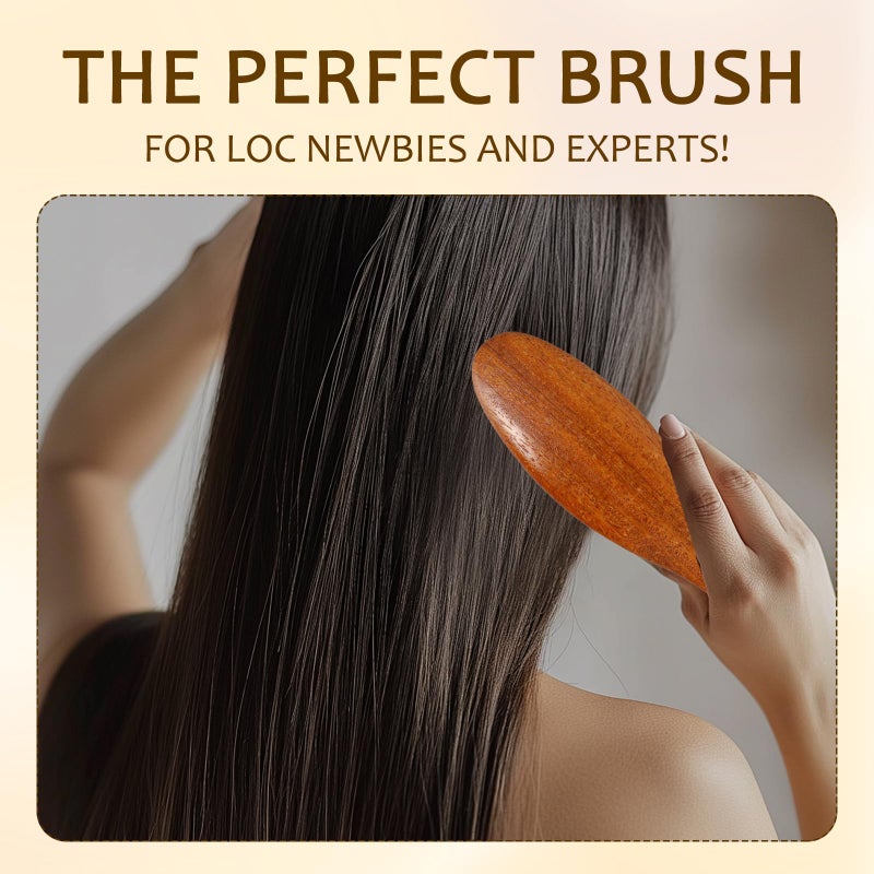 PKRFCJ Loc Brush for Dreads, Comfortable Massage Comb, Scraping Massage Tools Wide Tooth Comb, Elegant Wood, Comfortable to Hold, Suitable for Scalp Care and Hair Styling - Image 3