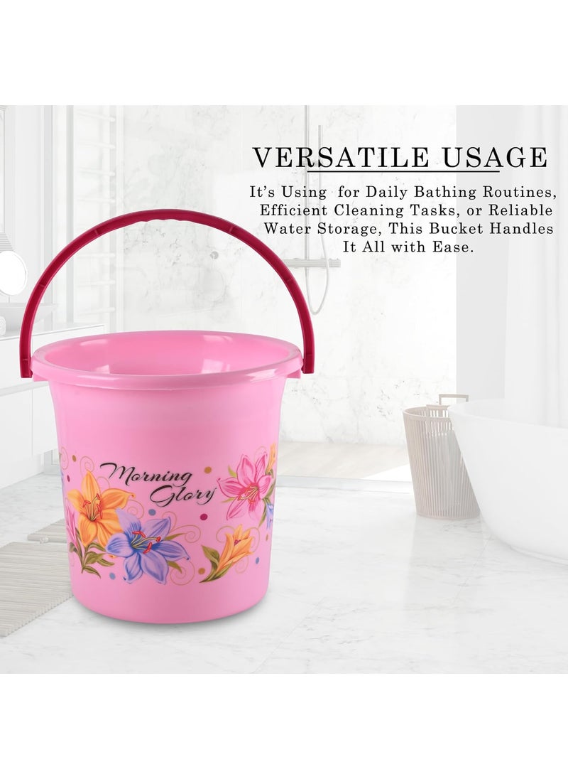 Kuber Industries - Kuber Industries (Set of 2) Bathroom Bucket & Mug Set | Bathroom Combo Set for Bathroom, Hotels, Laundry | Bucket-18 L & Mug-500 ml Bathing Set | Modern Bathroom Accessories Set | Pink - Image 1